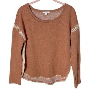 NWT Ella Moss Crewneck Sweater Size S Color Burnt
